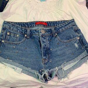 Signature Studded Blue Jean Shorts